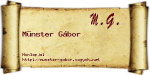 Münster Gábor névjegykártya